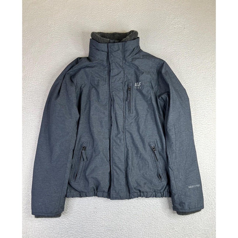 Abercrombie Mens Large Gray Weather Warrior Softshell Full Zip Jacket All Season